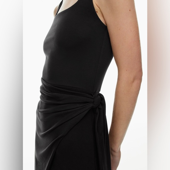 Aritzia Wilfred Saturn Midi Black Wrap Dress Size Small - Picture 3 of 7